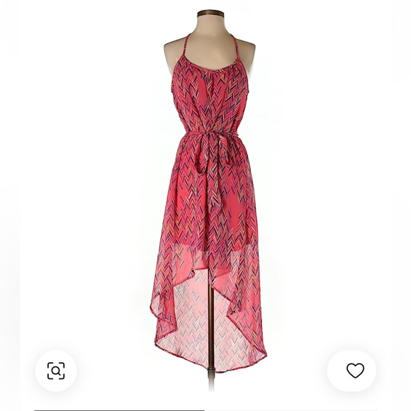 Truth Red and Black Chevron High Low Dress - Picture 1 of 11